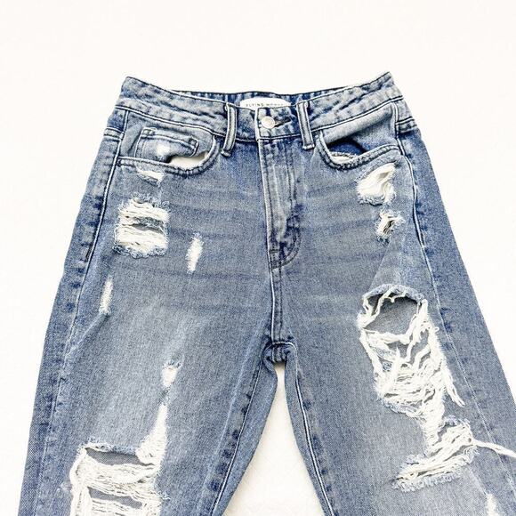 Flying Monkey Acid Wash Denim Mom Jeans Distressed Jeans Size 24 - Picture 5 of 7